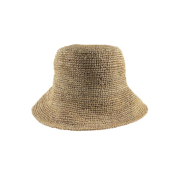 Celine 'Triomphe' Beige Raffia Bucket Hat Size L - Picture 3 of 4